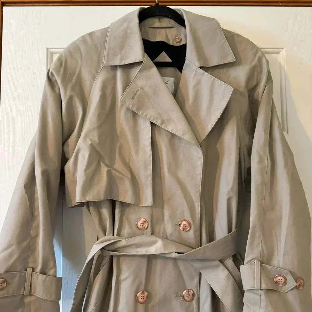 Jaqueline Ferrar‎ Vintage Women's Long Button Out Wool Lined Trench Coat